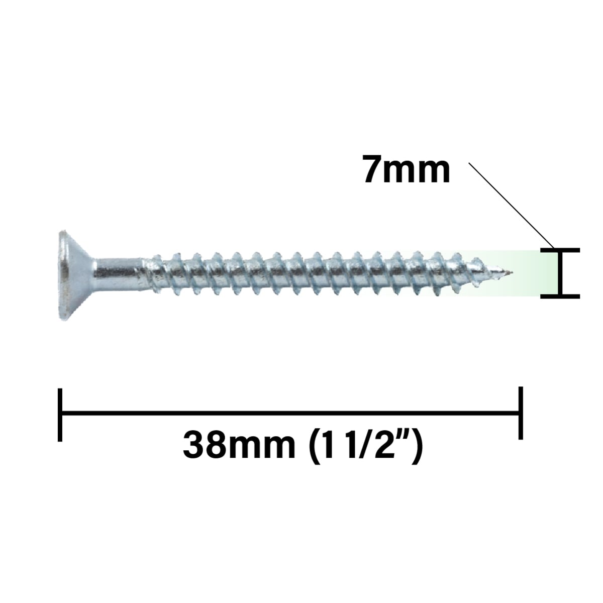 Rikä TWSR015 Woodscrew Twin-Thread CSK BZP 7 x 1 1/2in 200pk